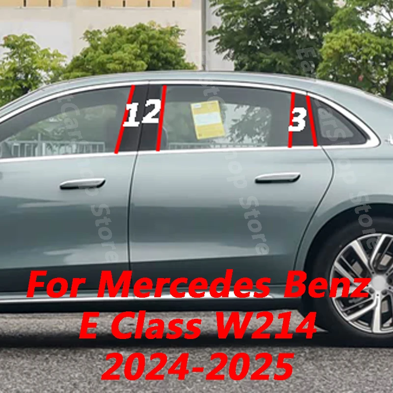 

For Mercedes Benz E Class E260L E300L W214 2024 2025 Car Door Central Window Middle Column Strip PC Bright Pillar Decoration