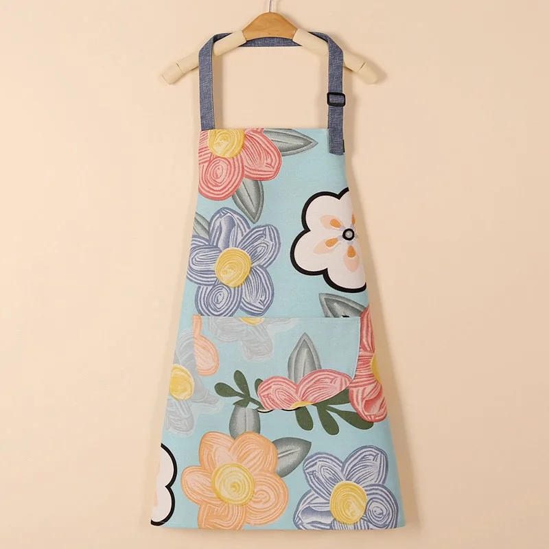 1PC Aprons Fashion Cotton Fabric Waterproof Thickened Dirt Resistant Kitchen Apron and Home Work Clothes Gardening Work Clothing