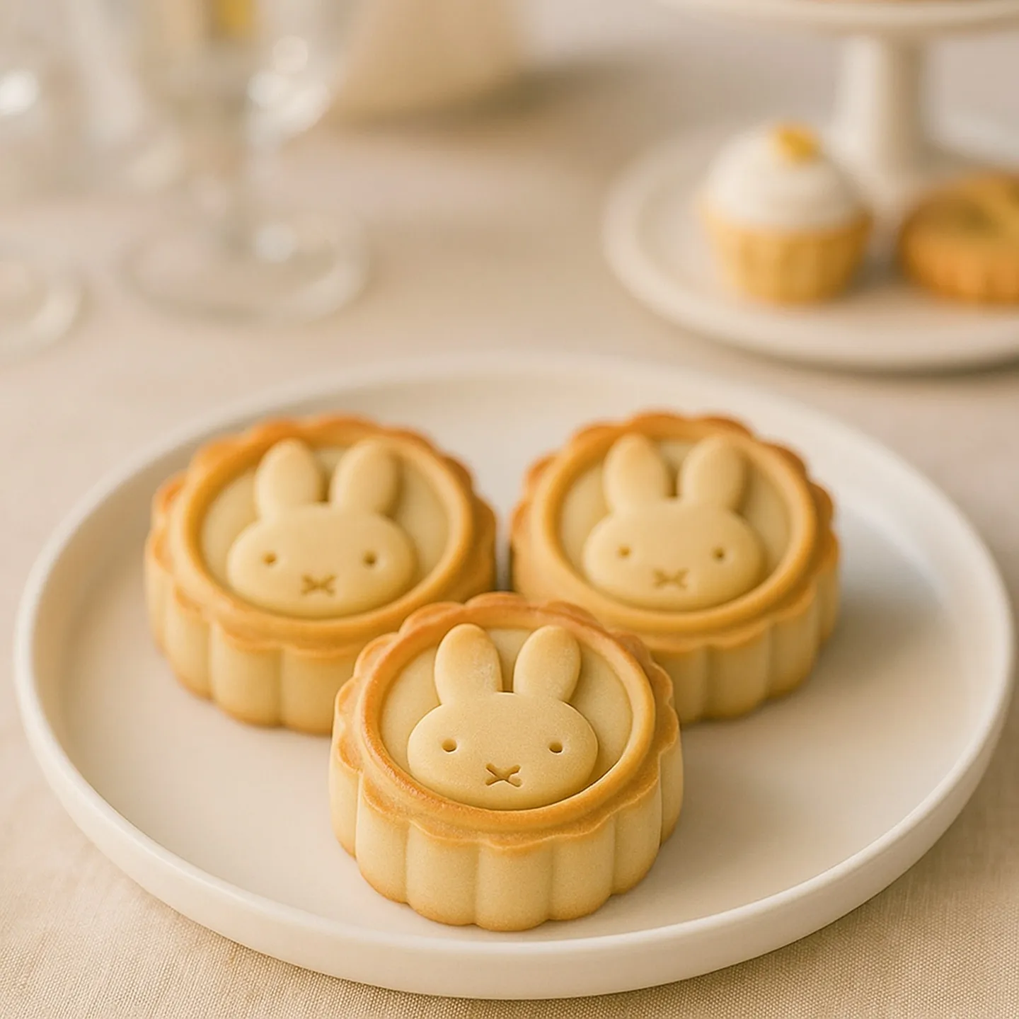 Cartoon Miffy Mooncake Mold Mid Autumn Hand Press Mold for Ice Mooncake Pastry Mung Bean Cake Purple Potato Dessert Lovely Cute