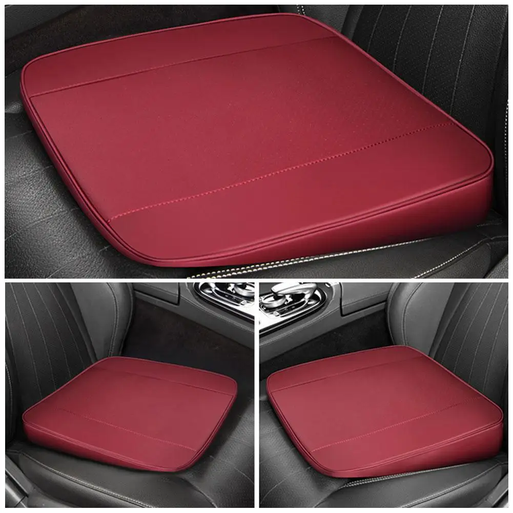 Car Ergonomic Design Extra Height Four Seasons Auto Seat Office Chair Cushion Wedge Nappa Leather High-density Sponge Butt Pad