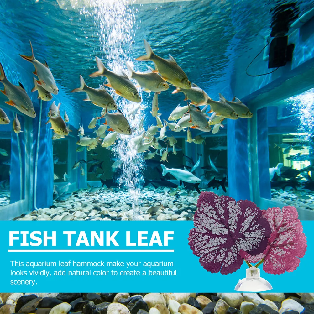 

4Pcs Betta Leaf Aquarium Hammocks Naturalistic Plastic Resting Bed Suction Cup Fish Tank Decor Breeding Habitat Stress Relief