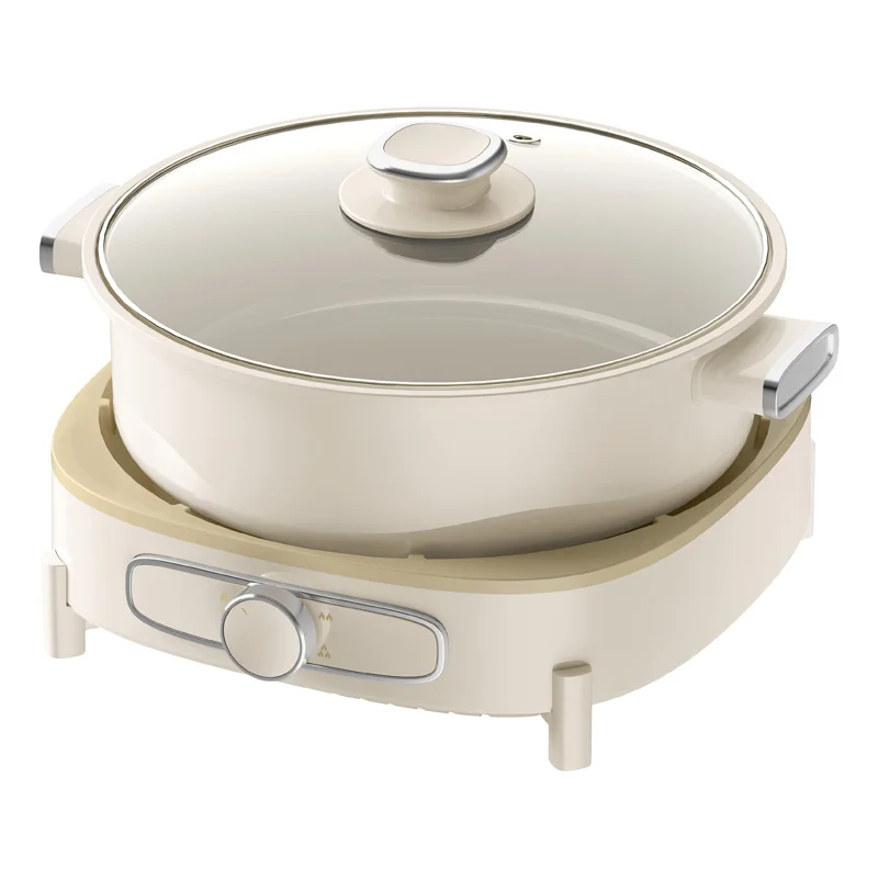 1500W 5L Home Electric Skillet Hot Pot With Non-Stick Coating Tempered Glass Lid For Home Use Hotel Use New Product Arrival