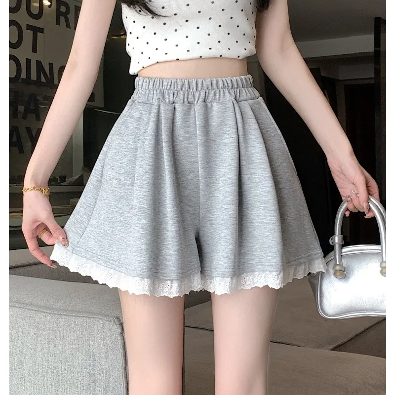 

Женские летние повседневные шорты 2026 года с высокой талией, свободные, для дома и спорта, широкие, А-образного кроя, для улицы