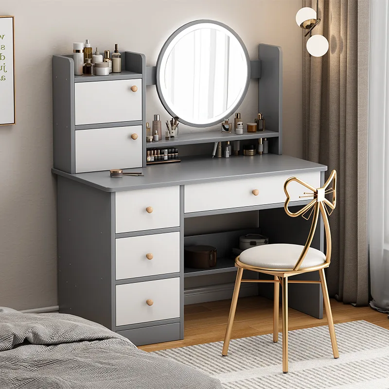 Dressing Table Bedroom Modern Minimalist Makeup Cabinet  Small Desk Dresser Integrated