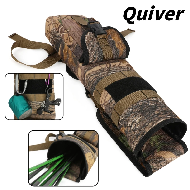 

1pc Professional Archery Quiver Arrow Storage Bag Outdoor Hunting Target Shooting Barrel Tube Adjustable Waist Belt Pocket Pouch