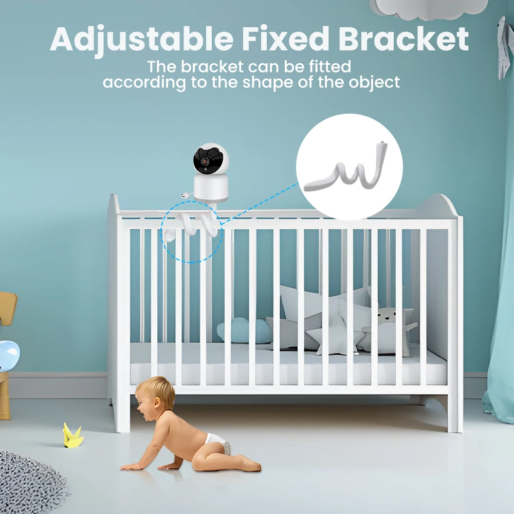 AVATTO Tuya WiFi Baby Wireless Monitor Security Camera,3MP Ultra-Clear Camera Image Night Vision Temperature Humidity Monitoring