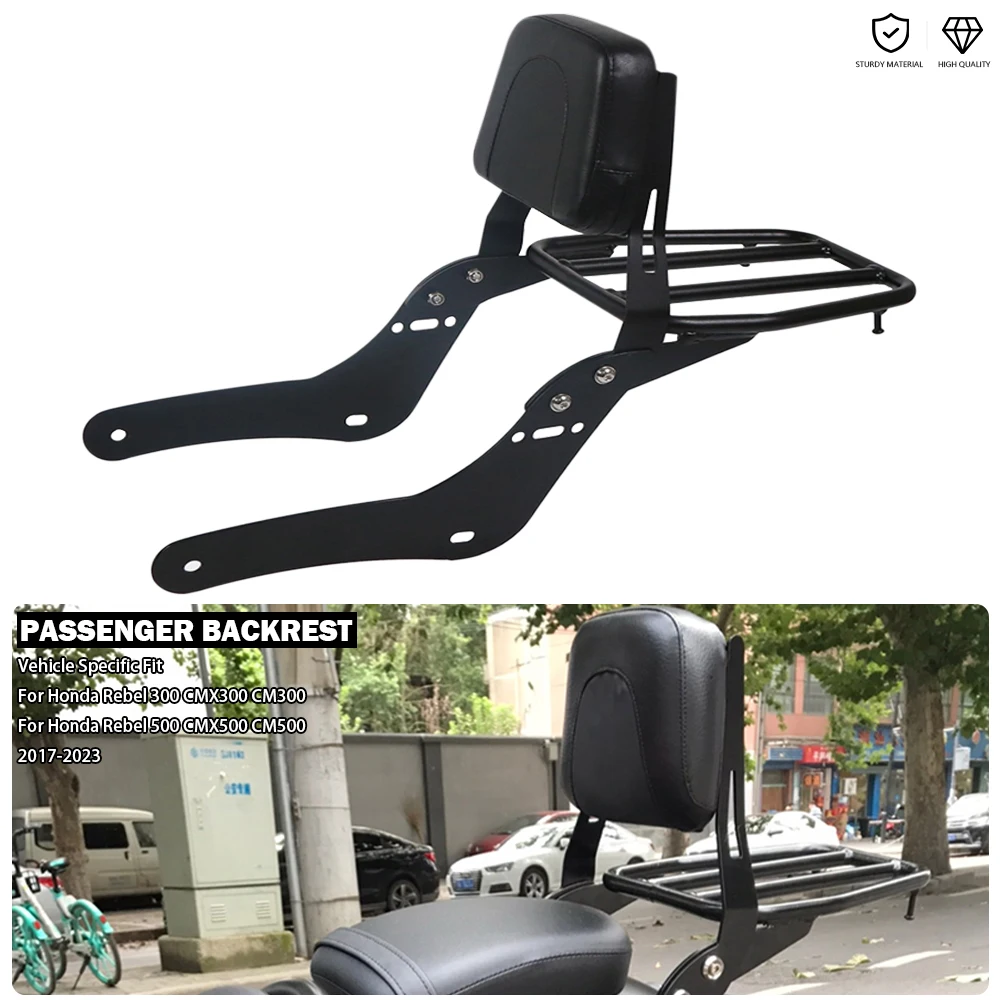 2-in-1 Multi-Purpose Passenger Backrest Sissy Bar With Luggage Rack Fit For Honda CMX300 CMX500 CMX 300 CM 500 Rebel CM500 CM300