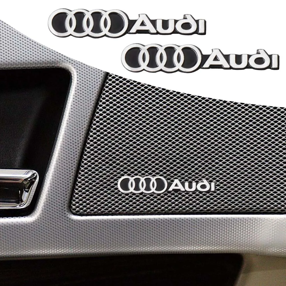 For Audi Sline S3 B3 TT A4L A5 B6 A7 A8 R RS Q3 8P 8V S5 RS6 8P Car Audio Decorate 3D Aluminum Badge Emblem Sticker Center Cover