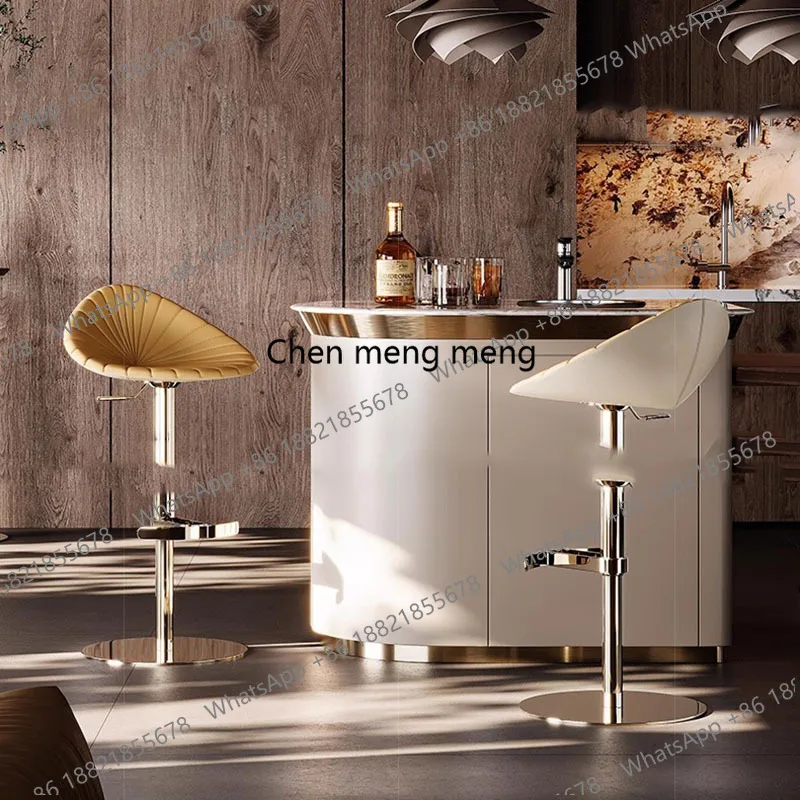 

ze5556Metal Design Bar Chairs Kitchen Restaurant Minimalist Soft Bar Chairs Reception Desks Relaxing Chaise