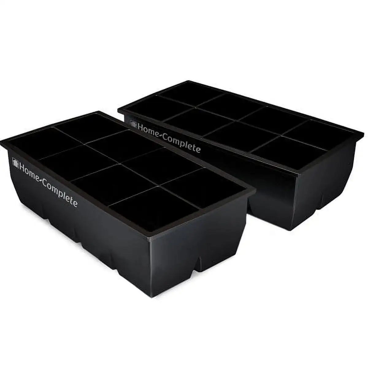 

Moldes Cubos Ice Cuadrados Grandes de 2"x2", Juego de 2 Bandejas de Silicona, 8 Unidades, Negro