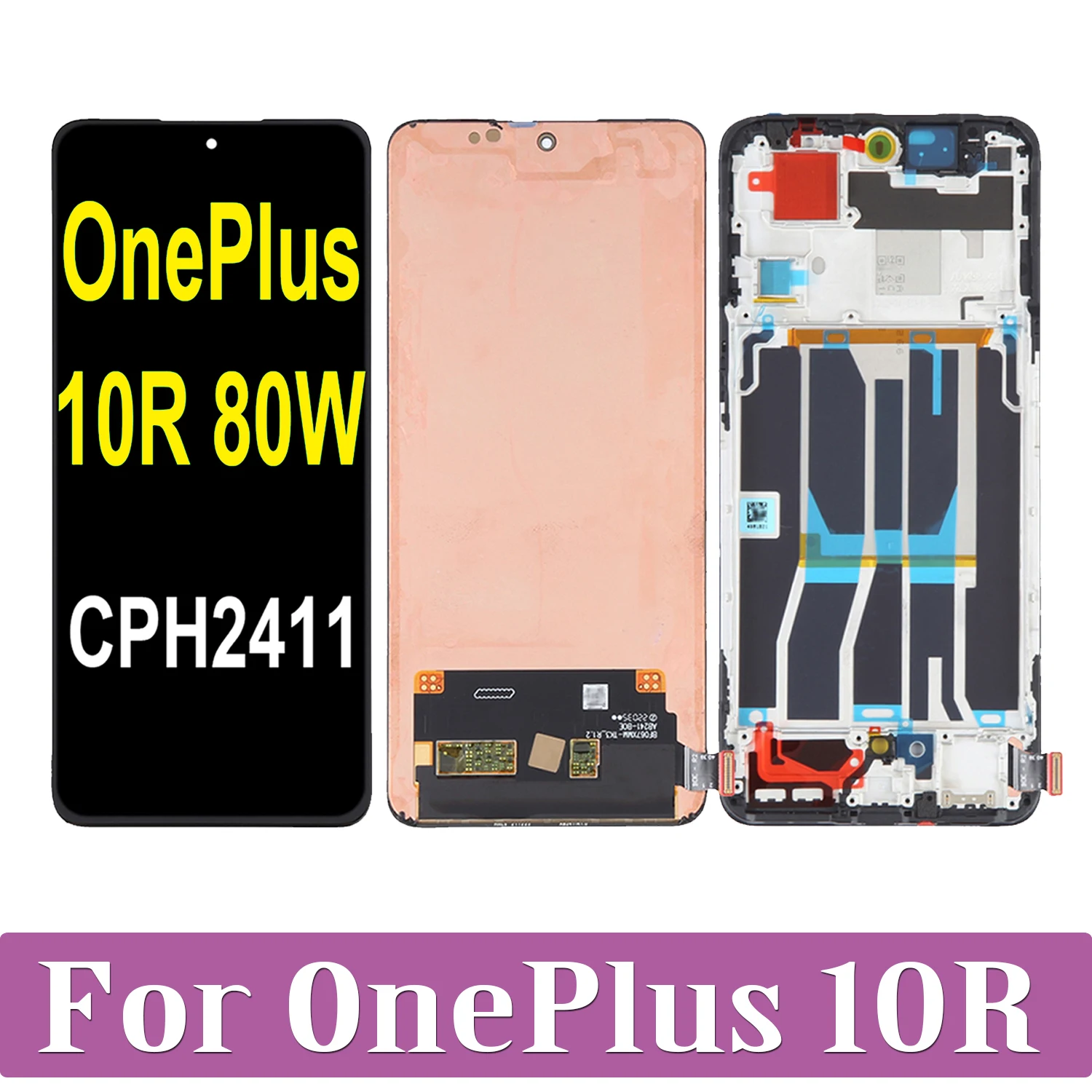 AMOLED For Oneplus 10R 80W CPH2411 LCD Display Touch Screen Digitizer Assembly For One Plus 10R 150W LCD