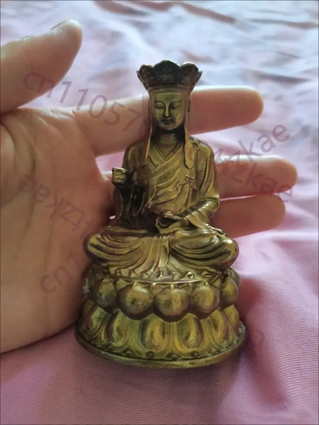 Solid Brass Dizang King Buddha Statue Teraph Home Temple Fengshui Enshrines