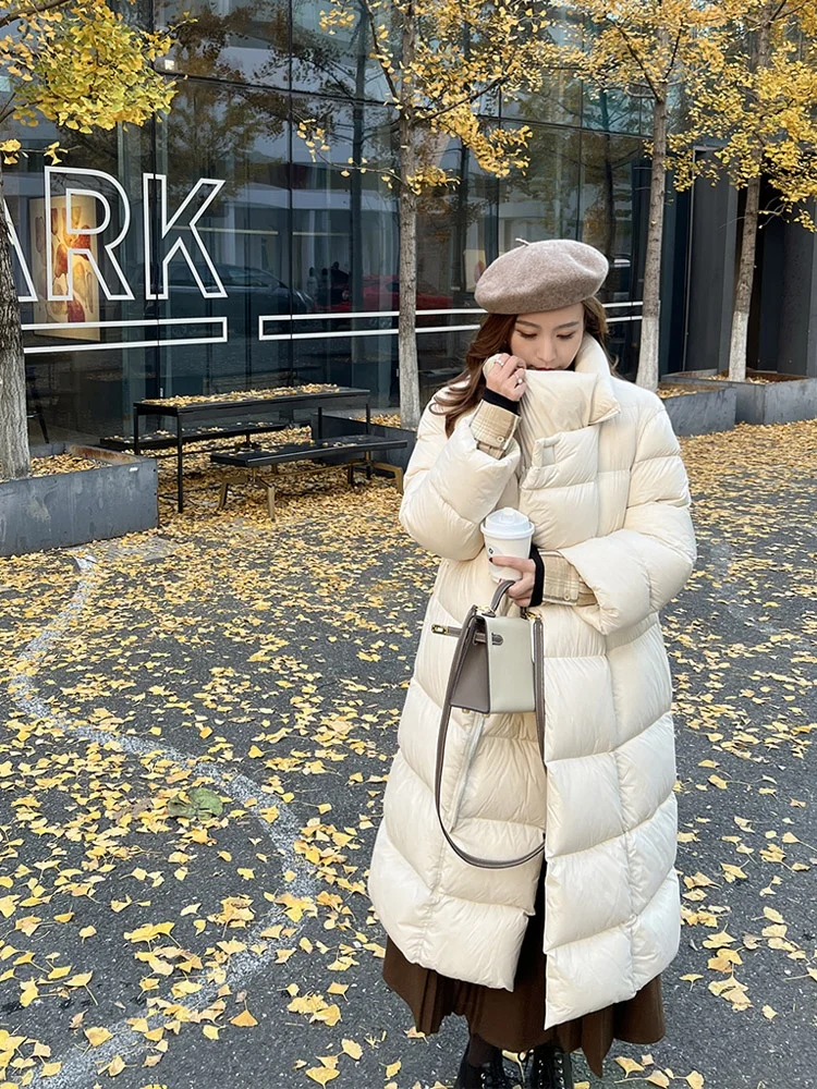 

Ultra-Thi White Du down Jaet Women's Winter Coat Super Long Super Heavy Padded Ultra-Light Extreme Cold Resistant Vest