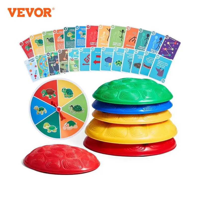 VEVOR 6 PCS Kids Turtle Balance Stepping Stones Kids Toddler Jumping Coordination Game Toys Outdoor Play for Children Gifts