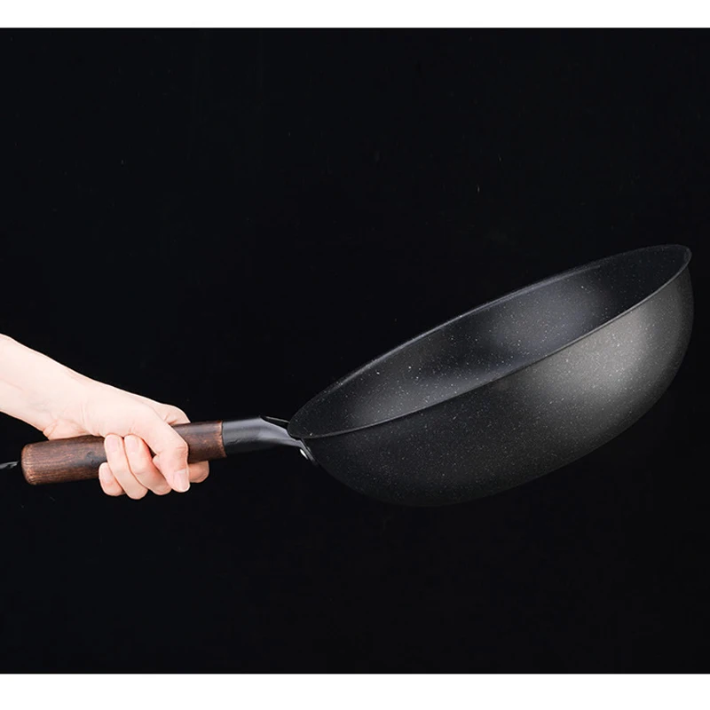 32cm Nonstick Skillet Frying Pan Egg Pan Omelet Pan, Kitchen Wok Pan Nonstick Cookware Granite Coating,Black