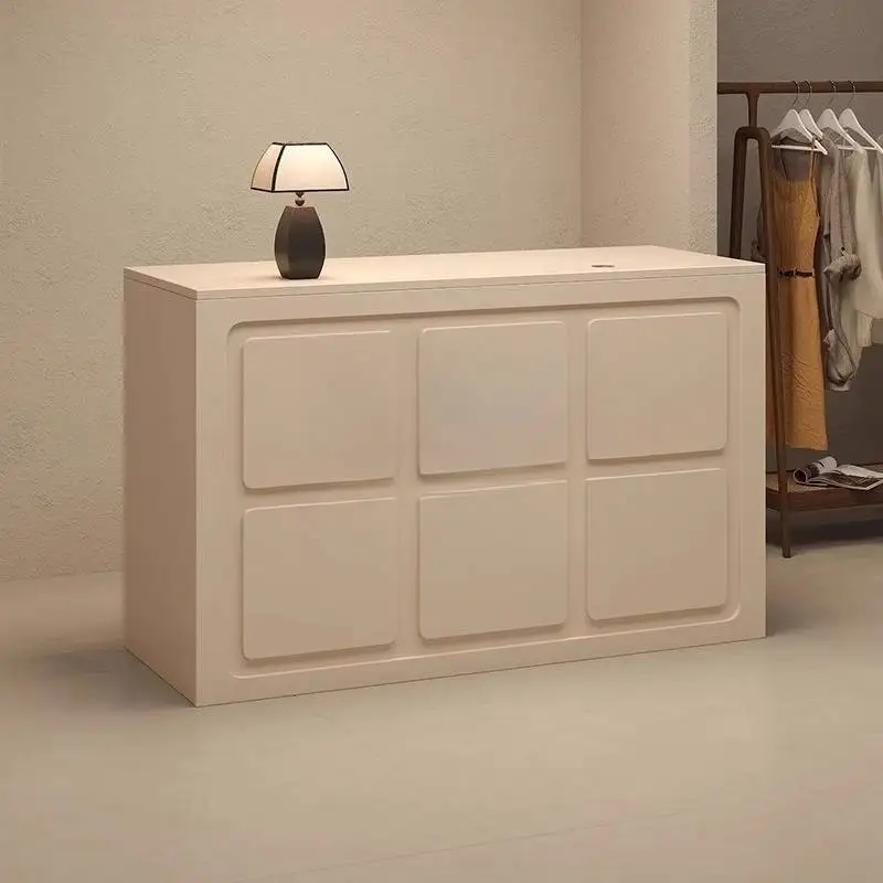 Banchi reception dal design portaoggetti Banchi reception classici bianchi con cassa nera Mobili per ufficio moderni di lusso per reception Mostrador