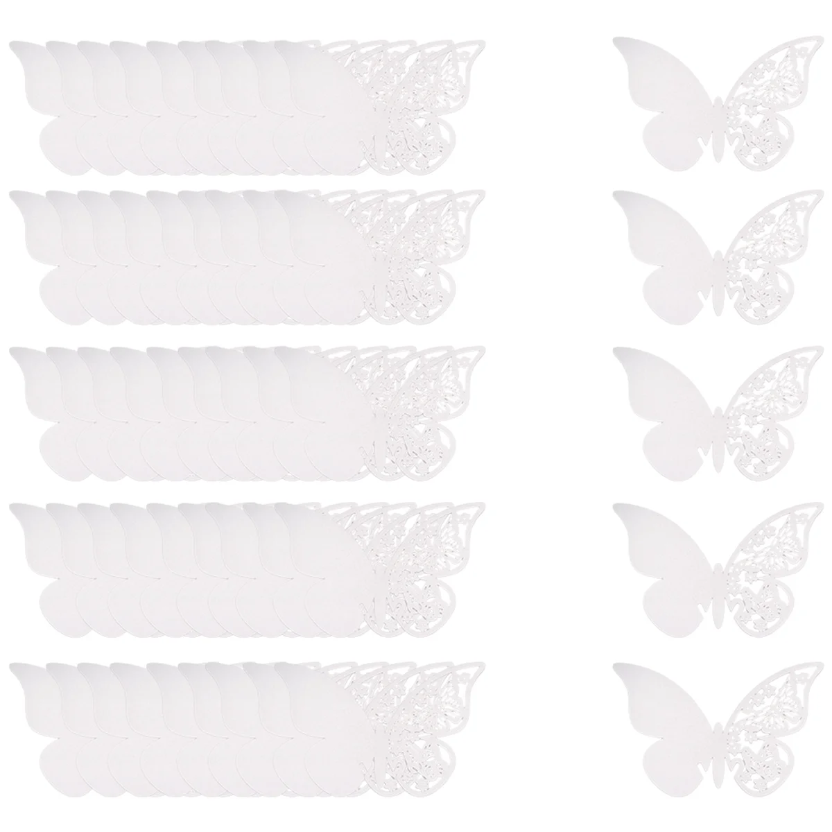 50Pcs Butterfly Glass Edge Cards Wedding Hollow - Out Design Name Place Cards for Wedding and Parties - Party Table Tags