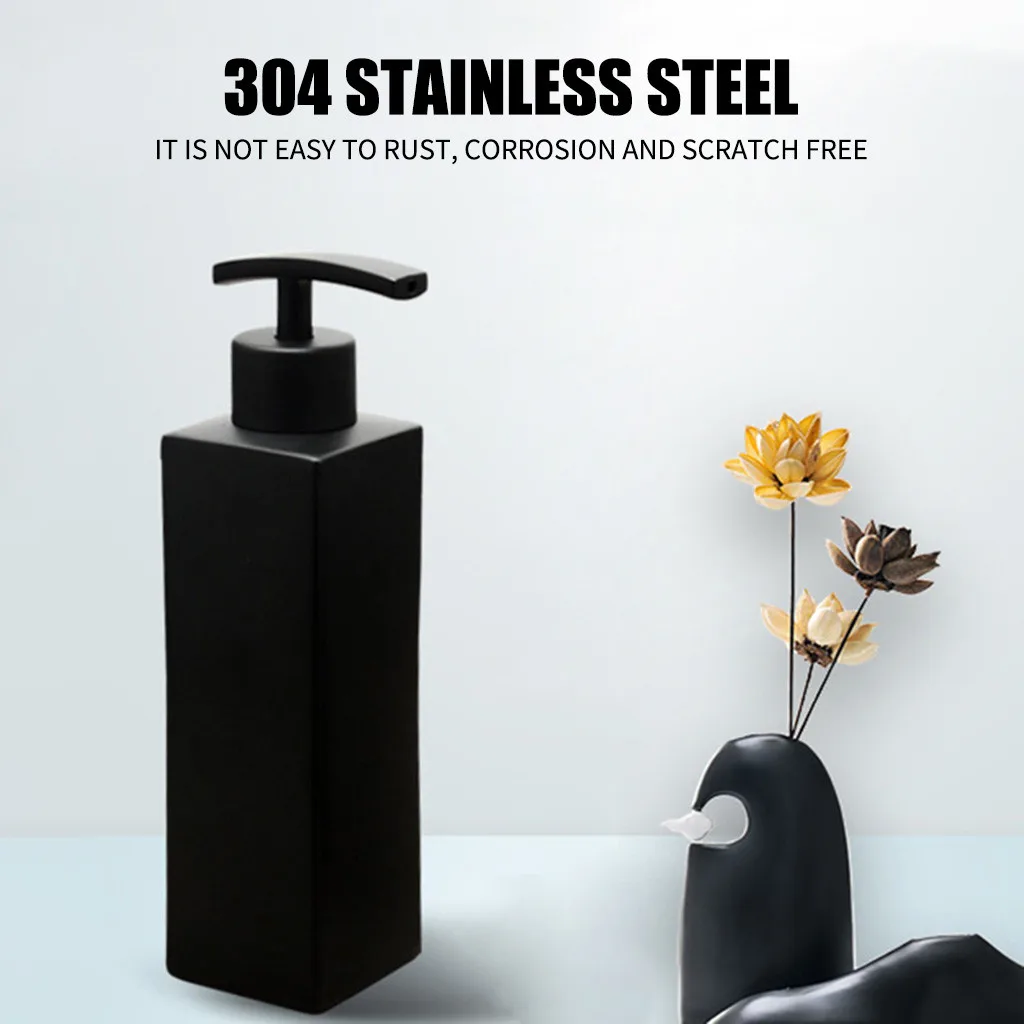 

New Stainless Steel Handmade Black Liquid Soap Dispenser Bathroom Dispensers Kitchen Hardware Convenient Accessories