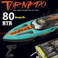 Waterproof Radio Control Electric Large Racing Speedboat Toy 80KM/H 200M 360° Turn LED Night Light Brushless High Speed RC Boat