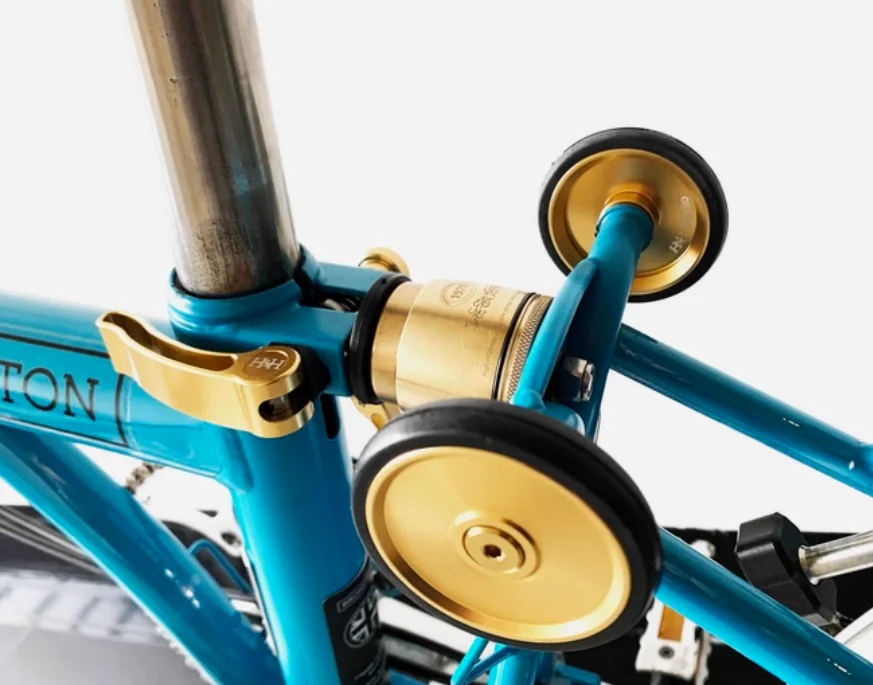 

1970 Retro Modified Copper Rear Shock Absorber for Brompton Folding Bike A C Line Retro Rear Suspension with Ti Rod