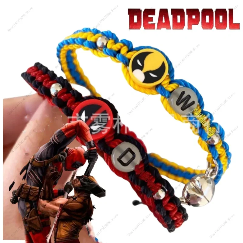 

1 Pairs New Deadpool Bracelet for Best Friend Hot Movies Deadpool&Wolverine Handwoven Hearts Best Brothers Couple Bracelet Gift