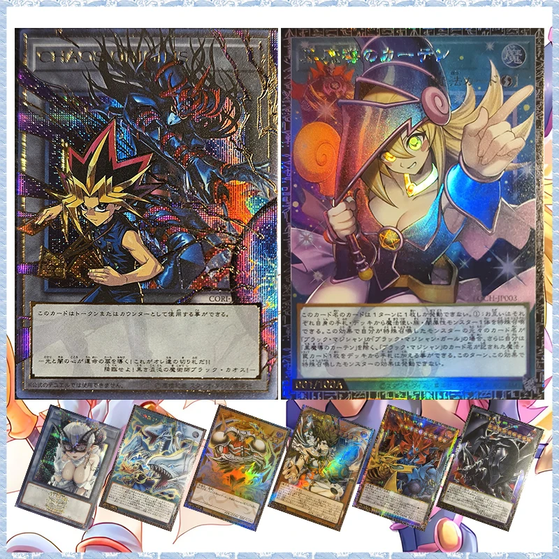 Anime Yu-Gi-Oh DIY ACG Yugi Muto Phantasm Red Eyes Black Dragon Black Magician Girl Game Collectible Cards Birthday Toy Gift