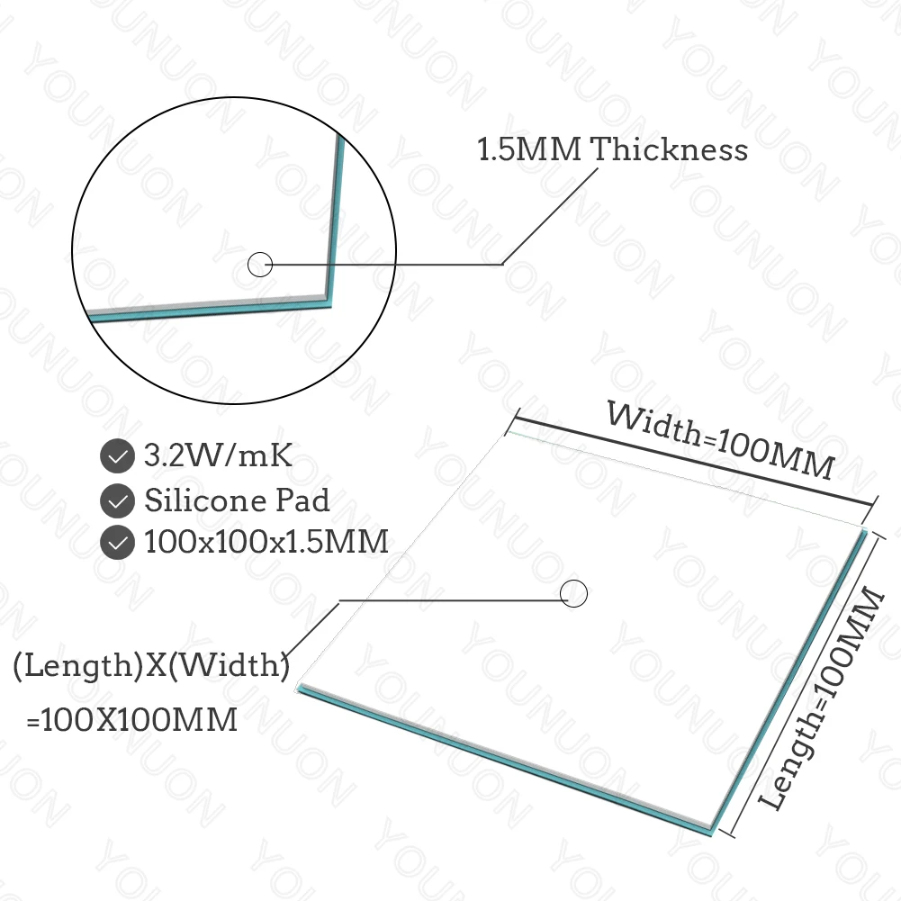 2PCS 100X1.5MM White