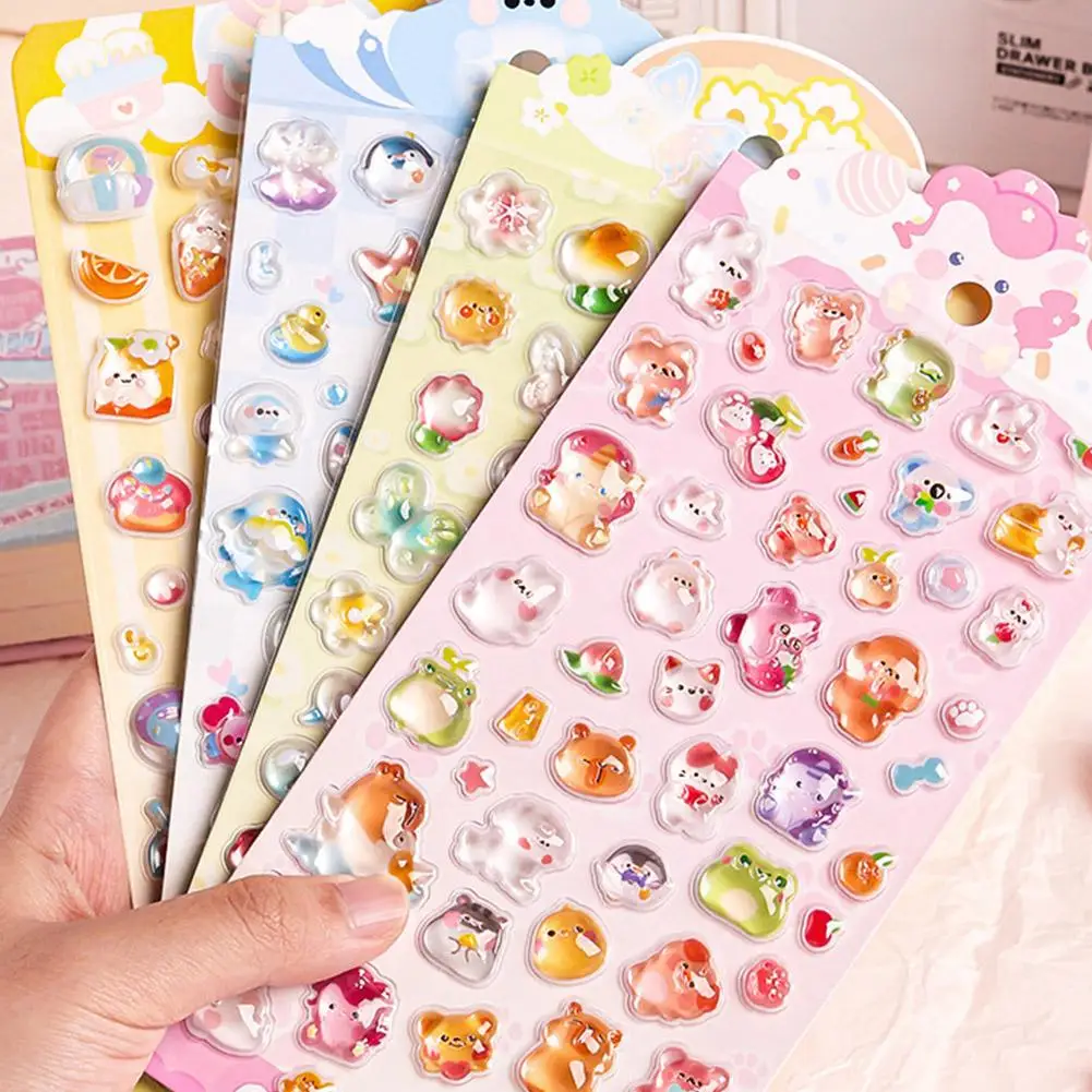3D 엠보싱 귀여운 만화 네일 아트 패치 - 방수 DIY 어린이 네일 스티커, 네일, 노트북 및 휴대폰 케이스에 적합 P1D7