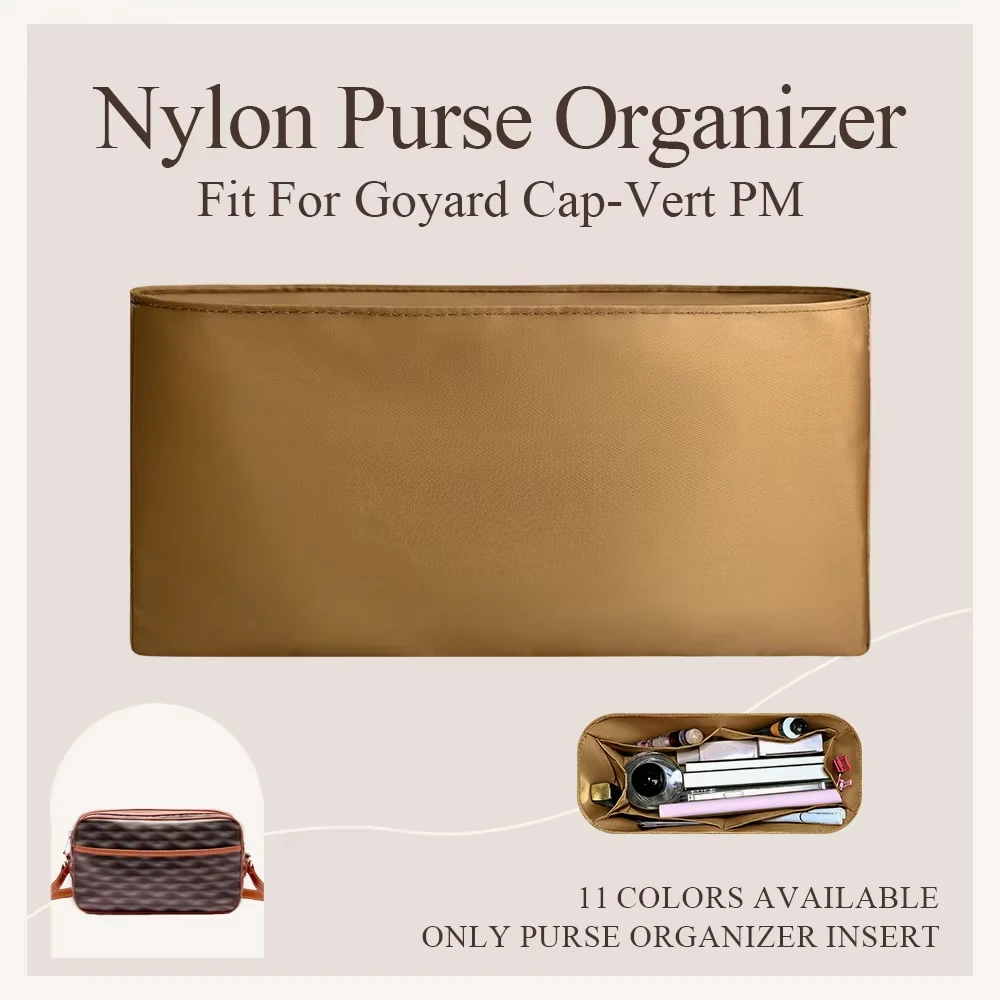 Nylon Purse Organizer Insert Fit for Goyard Cap-Vert PM Bag Inner Liner Bag Cosmetics Storage Bag Organizer Insert Bag In Bag