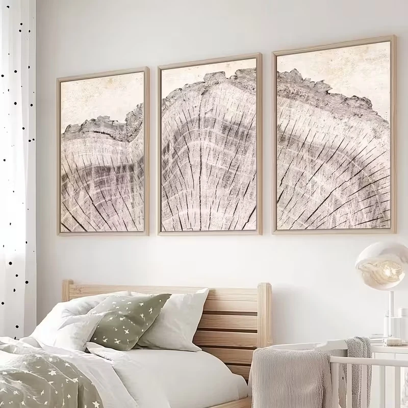 

3pcs Simple Abstract Annual Ring Canvas Poster Art Wall Bohemian Style Suitable Bar, Cafe and Home Decoration Hanging Paintings