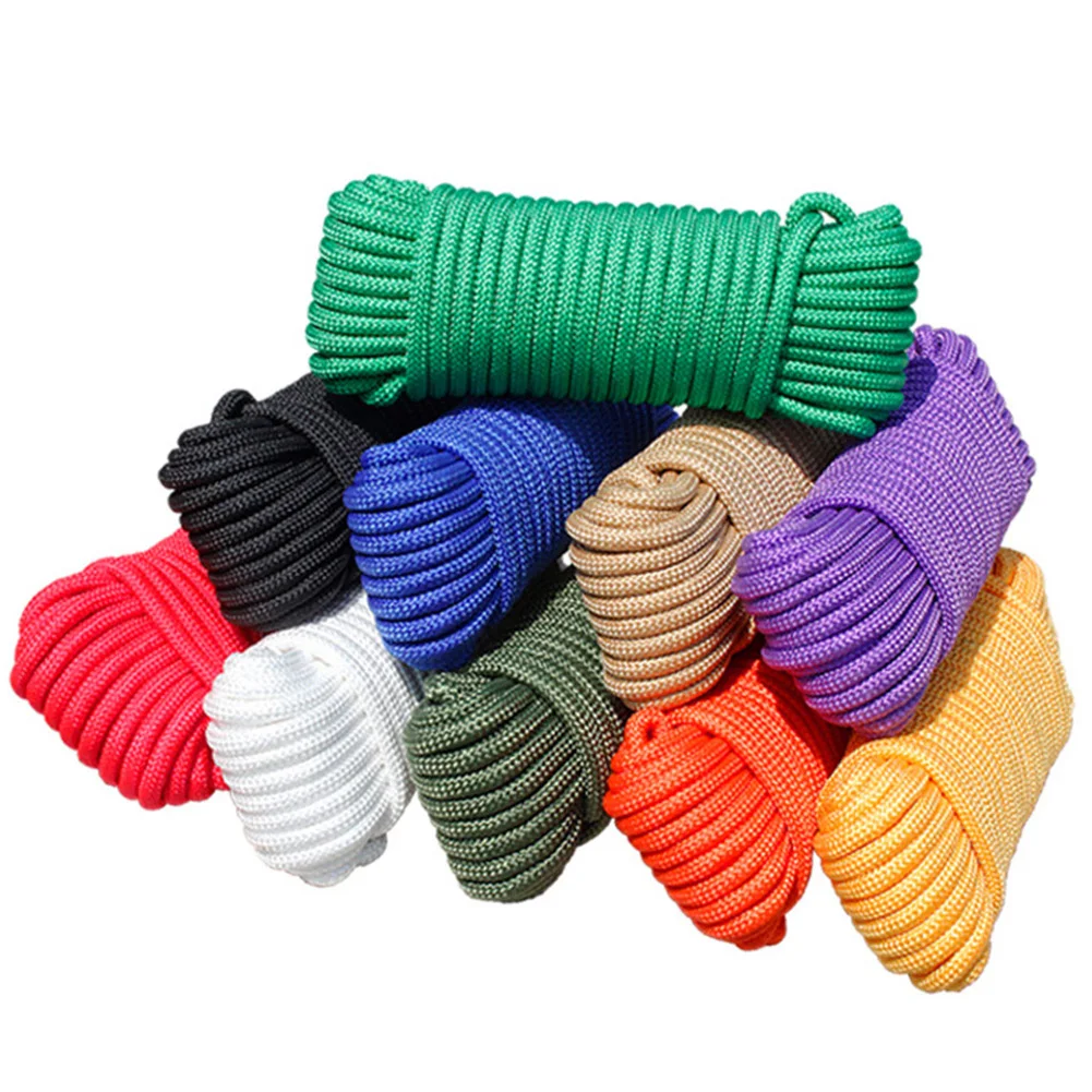 Cordon de paracorde de 10 mm de diamètre, corde de survie, cordon de parachute à un seul fil solide pour le camping en plein air, l'escalade, la randonnée, le bracelet DIY