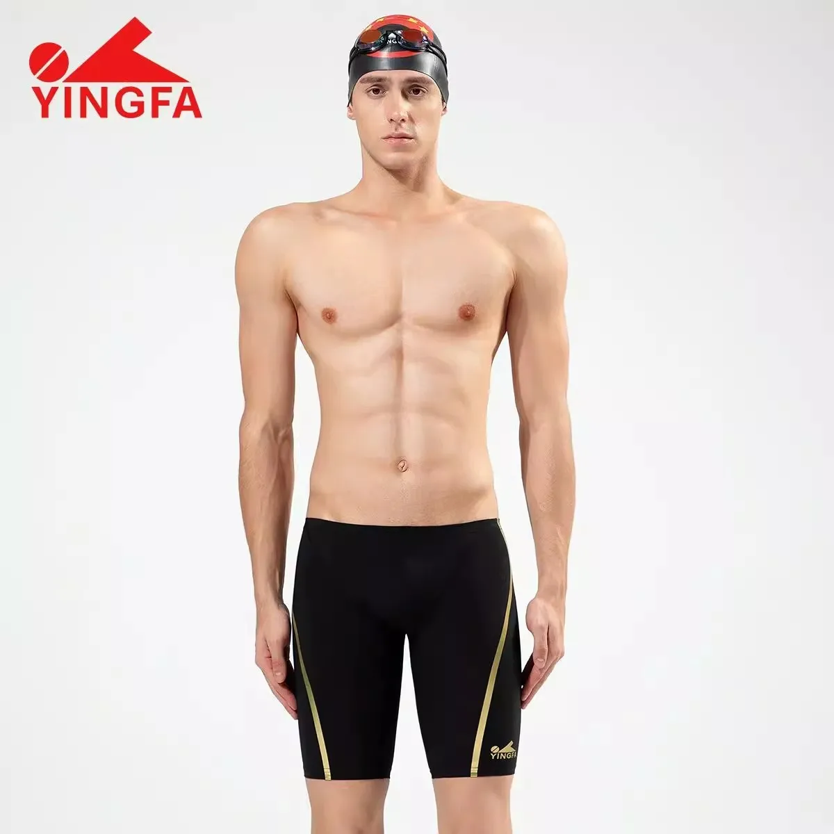 Yingfa Sharkskin Men Training Swimming Trunk Quick-Drying Anti-Chlorine Professional Fastskin Swimsuit Boardshort For Men