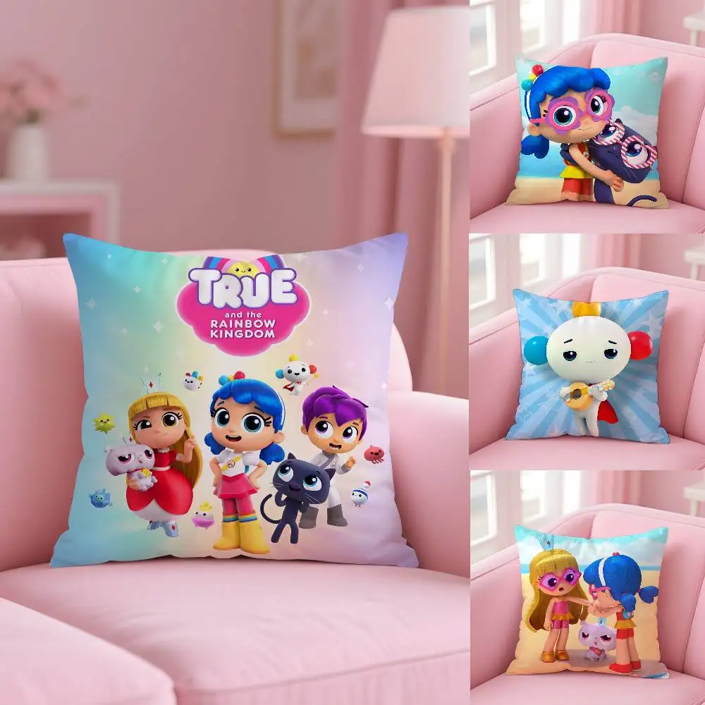 Kwaii صحيح R-قوس قزح المملكة كيس وسادة مكافحة الغبار المخدة غير مرئية سستة حريري قصير أفخم غطاء وسادة أريكة #1