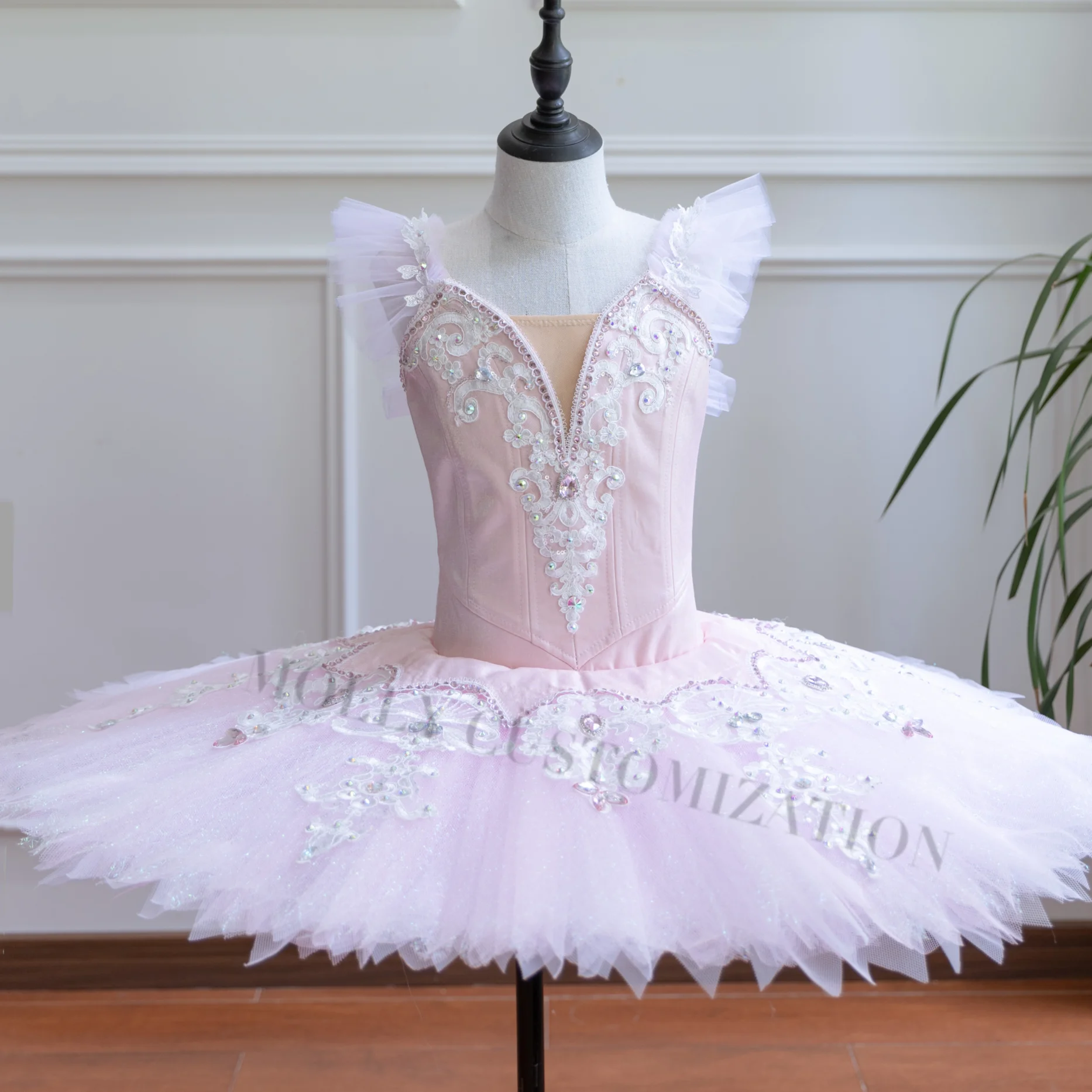 ピンクの白鳥の湖,フェアリードール,バレエ競技用のテーラードチュチュスカート,新モデル