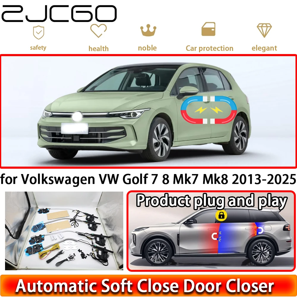 

ZJCGO для Volkswagen VW Golf 7 8 Mk7 Mk8 2013-2025: Комплект доводчиков дверей OEM, система автоматического закрывания, легкое открывание/закрывание дверей