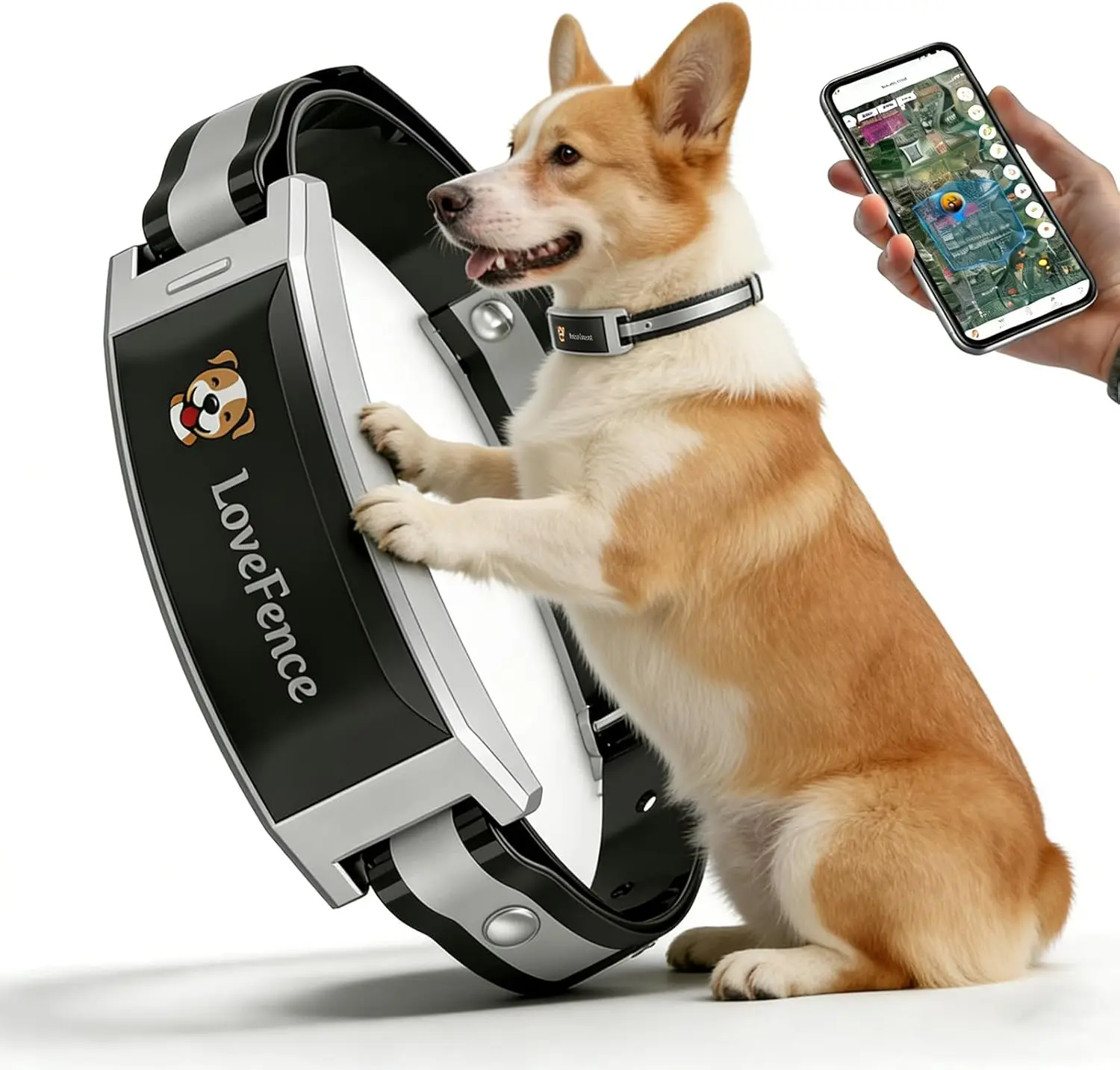 Wireless Dog Fence GPS Collar System Real Time Tracking Training Portable Electric Fence Outdoor Use Rechargeable Waterproof Col