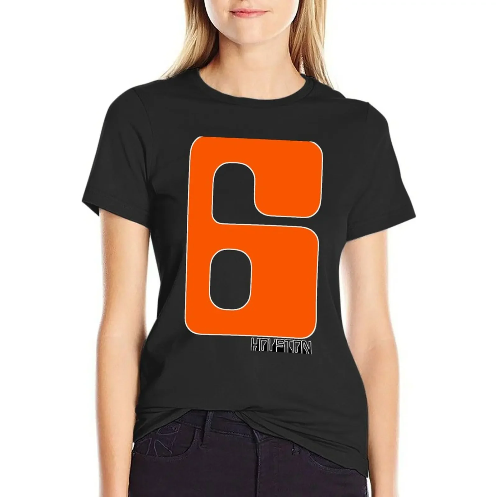

HOUSTON 6 T-Shirt plain lady clothes blanks black t-shirts for Women