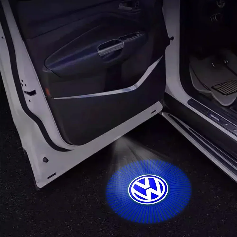 2pcs Car Laser Projector HD Wireless Magnetic Welcome Light For Volkswagen VW Magotan Golf Touran Tiguan Sharan Passat Scirocco