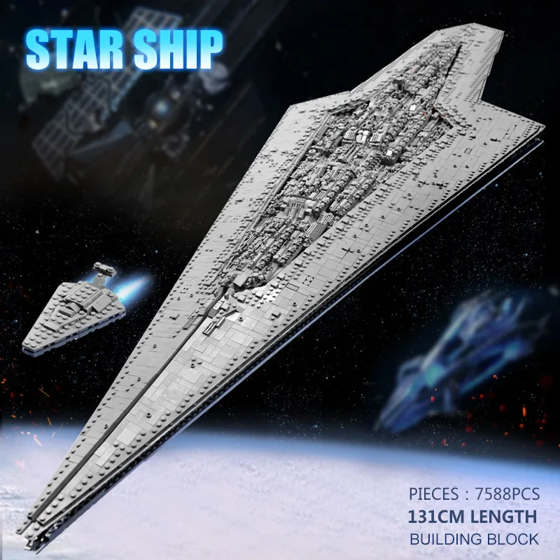 Mould King 13134 Spaceship Series MOC-15881 Executor Super Star Destroyer Building Set 7588 PCS Christmas Gift