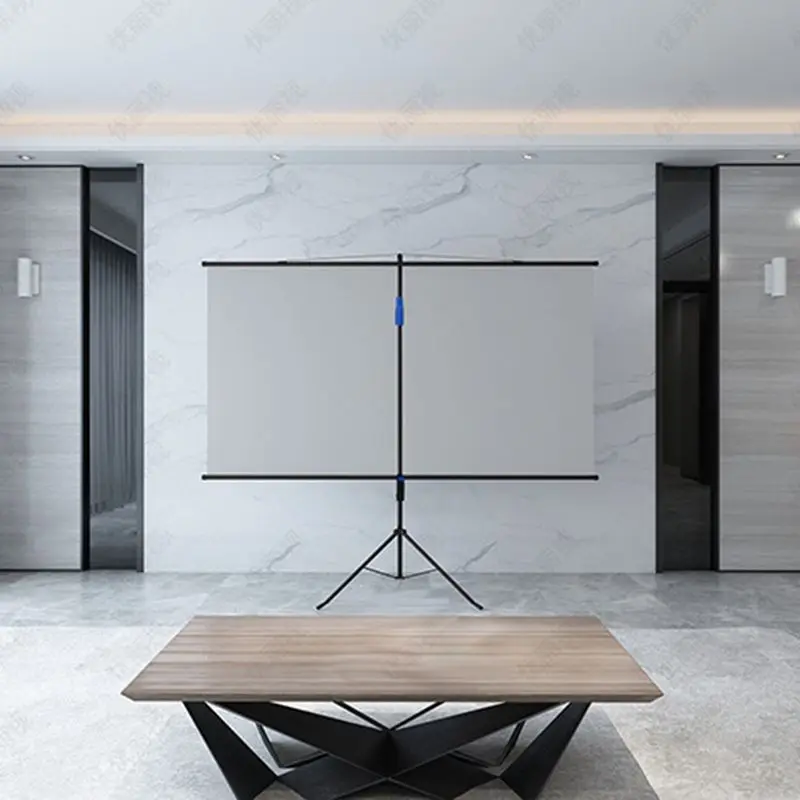 21.5Cm Universal Aluminum Projector Bracket For Projector & Projector Simple Curtain Anti-Light Screen 80 Inches