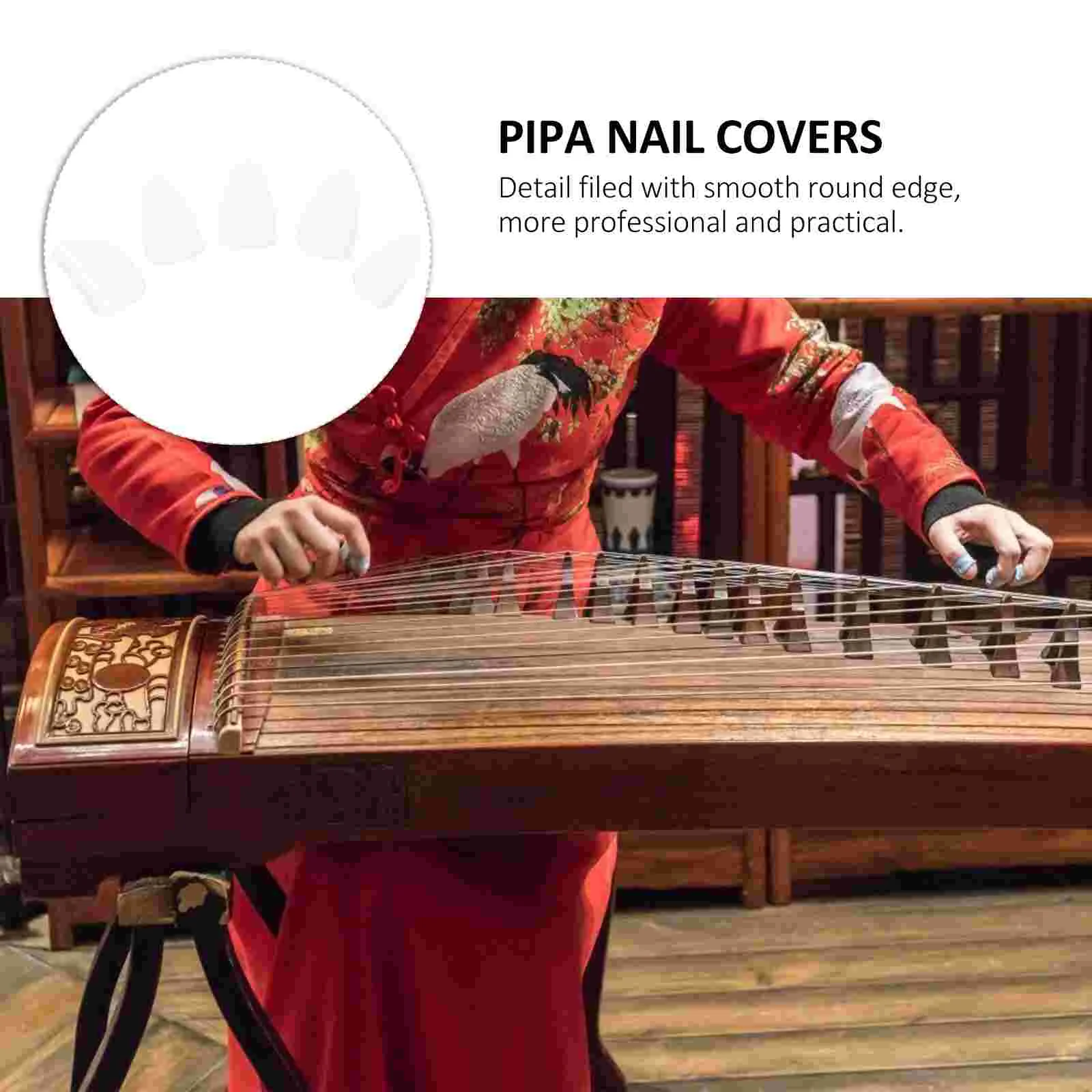 5 Pcs Double Wall Cups Pipa Nails Fingertip Protective Covers Instrument Guzheng Picks White Accessories Man