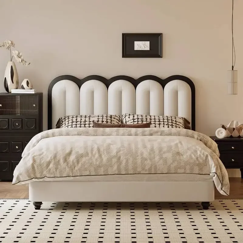 Pretty European Elegant Bed Tall Headboard Unique Modern Platform Luxury Bed Frame Bases Bedroom Letto Matrimoniale Furniture