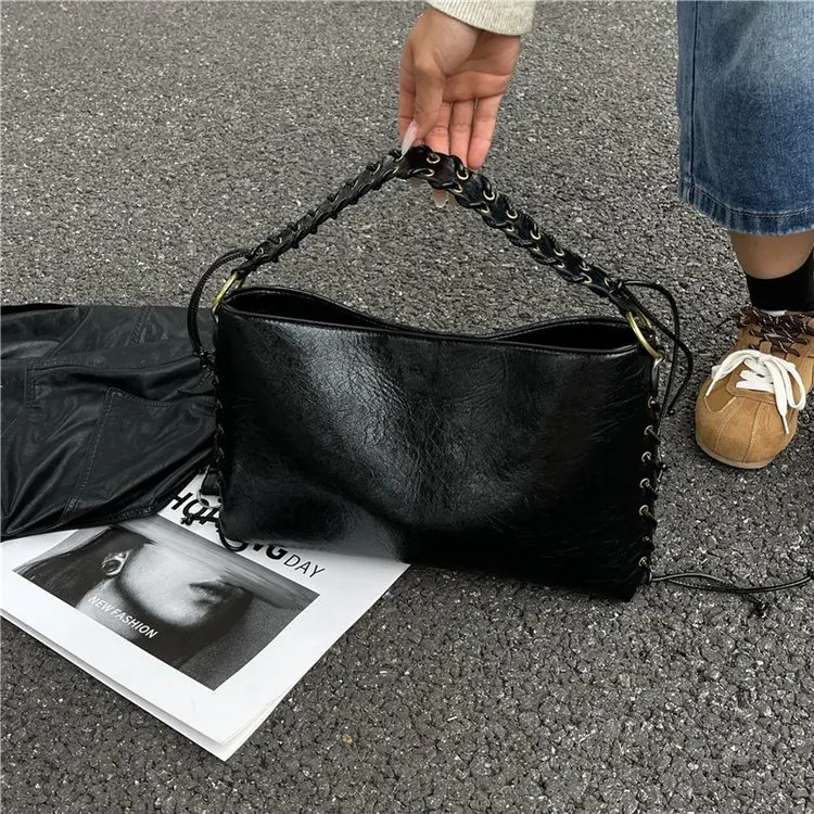 

New 872 Shoulder Messenger Bag Zipper High Sense Versatile Large Capacity Women's Bag Fashionable Retro Simple Casual