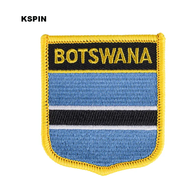 Botswana Bhutan Burkina Faso Burundi North Korea Denmark Germany Dominican Rep. Flag Shield Shape Iron on Embroidery Patches