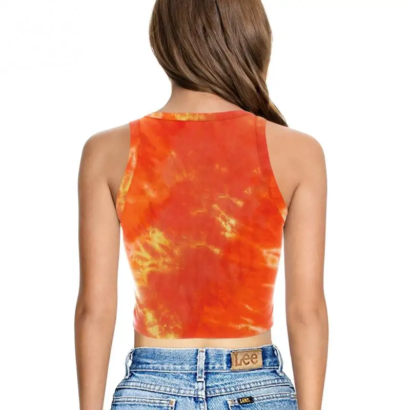 Nadanbao Damen-Crop-Top mit Geister-Kürbis-Print, kurze Weste mit Rosen-Totenkopf-Muster, sexy, schmales, ärmelloses Hemd, Halloween-Party-Top – Detail 6