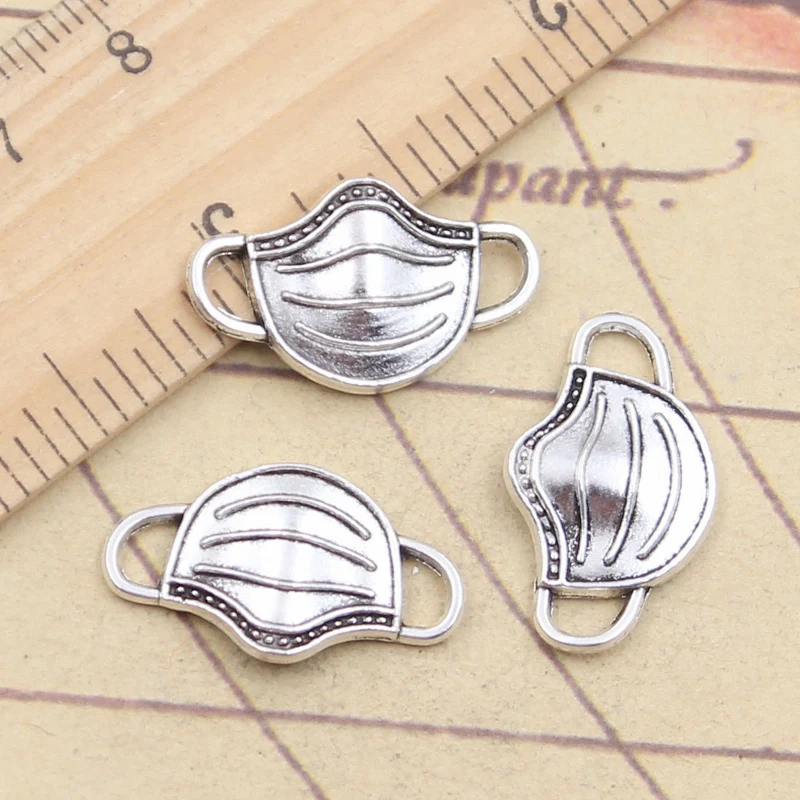 20pcs Charms Doctor Face Mask 13x23mm Tibetan Silver Color Pendants Antique Jewelry Making DIY Handmade Craft