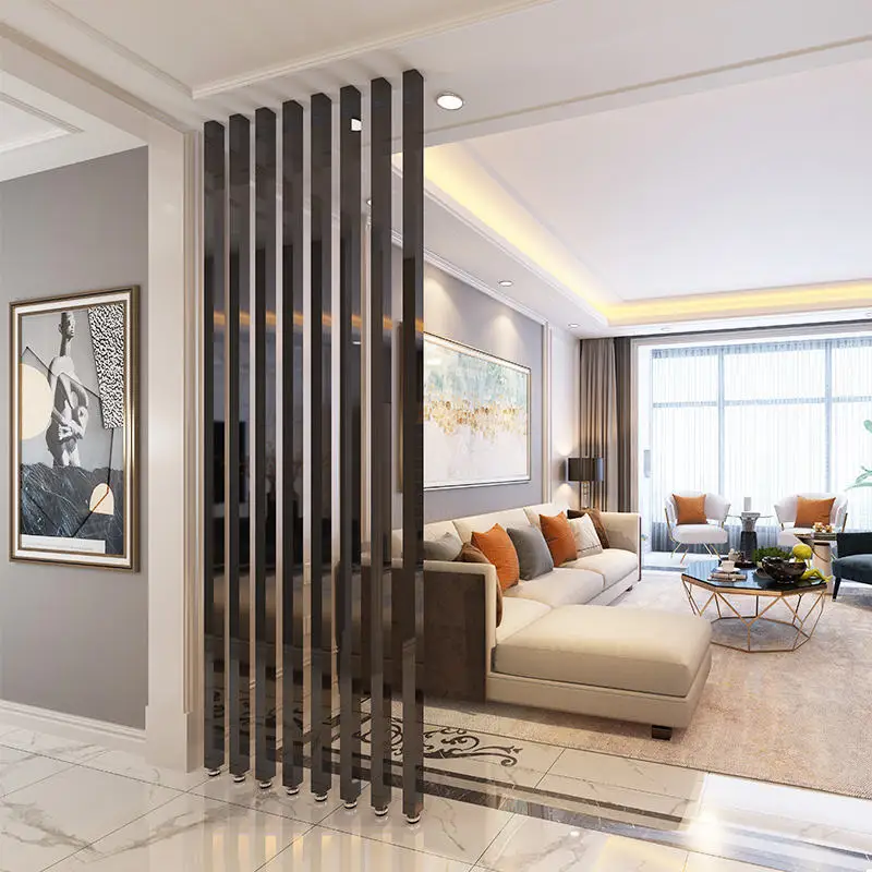 ej-Factory Direct Sale Laser-Cut Stainless Steel Gold Panel Indoor Home Office Partition Screen Restaurant Wall Divider Screen&
