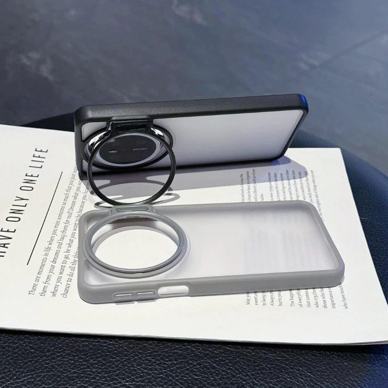 Funda para Huawei Mate 80 Pro con soporte invisible para la lente, cubierta de acrílico translúcido, agradable al tacto, a prueba de golpes.