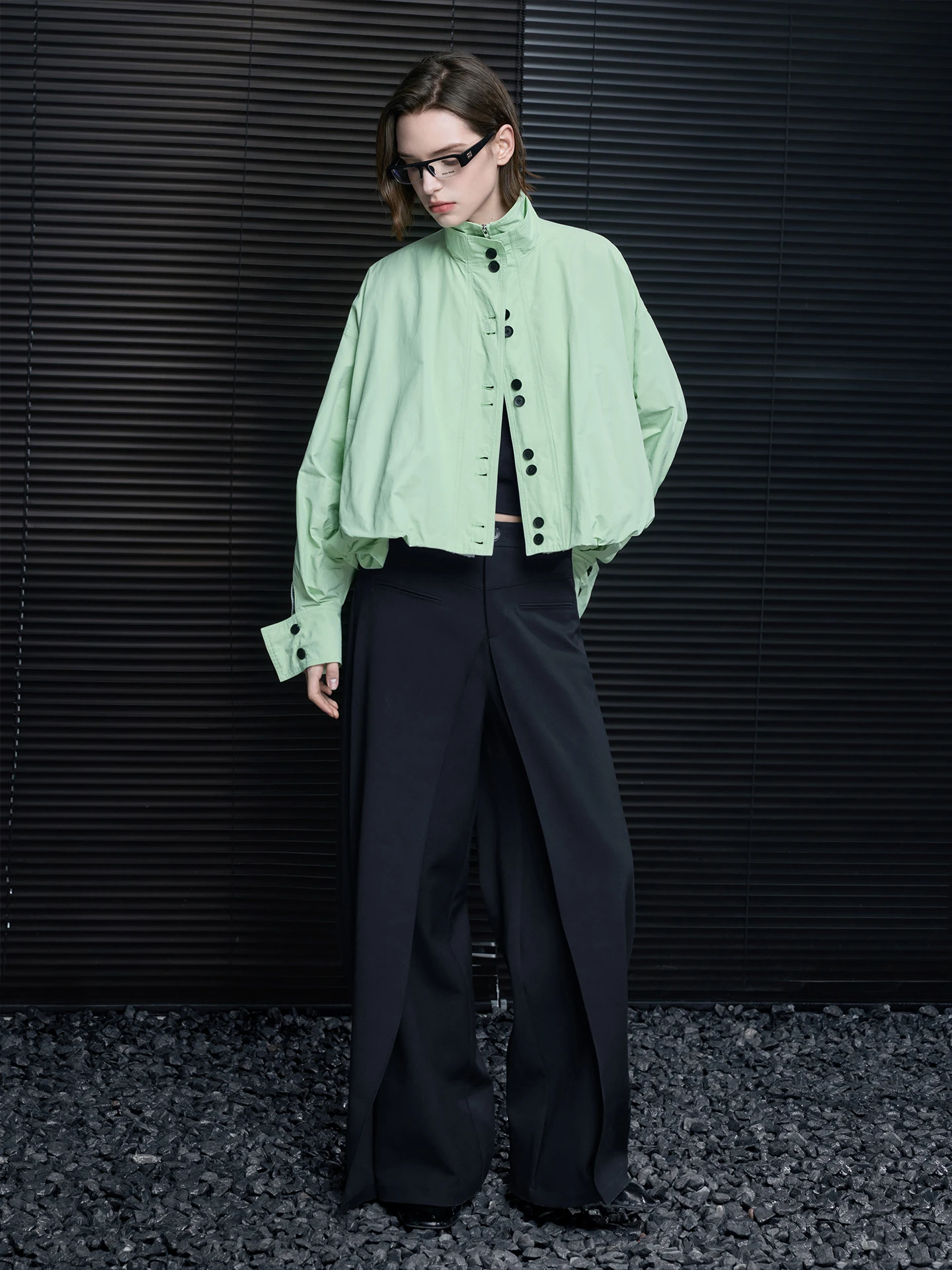 

Spring 2026 Women's ort Stand Collar Jaet Street Sle Cotton Blend Anti-Aging Trendy And ular Outerwear Coat