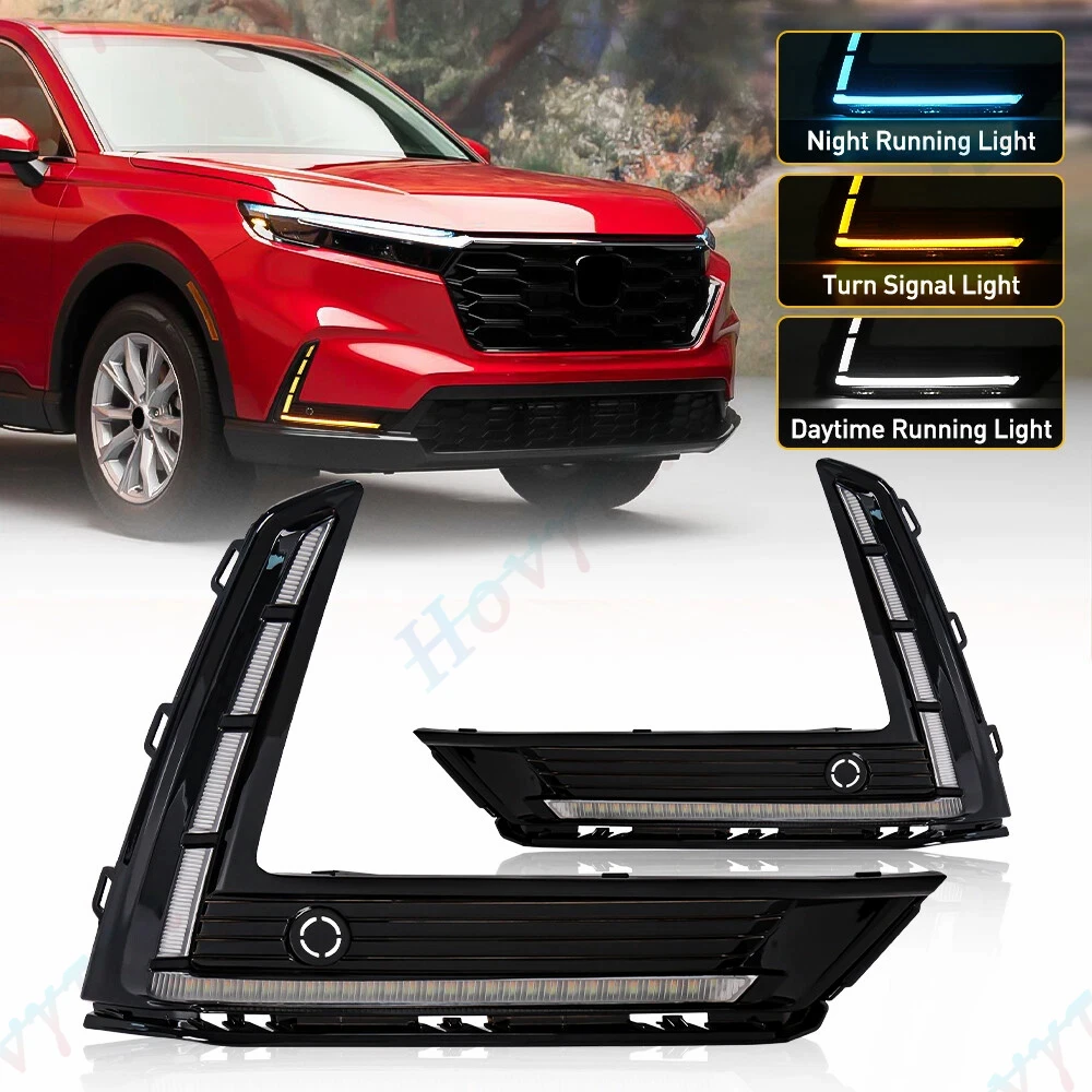 

Светодиодные дневные ходовые огни для Honda CRV CR-V 2023 2024 2025, бампер DRL, белый, желтый, указатели поворота, лампа